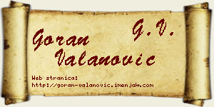 Goran Valanović vizit kartica